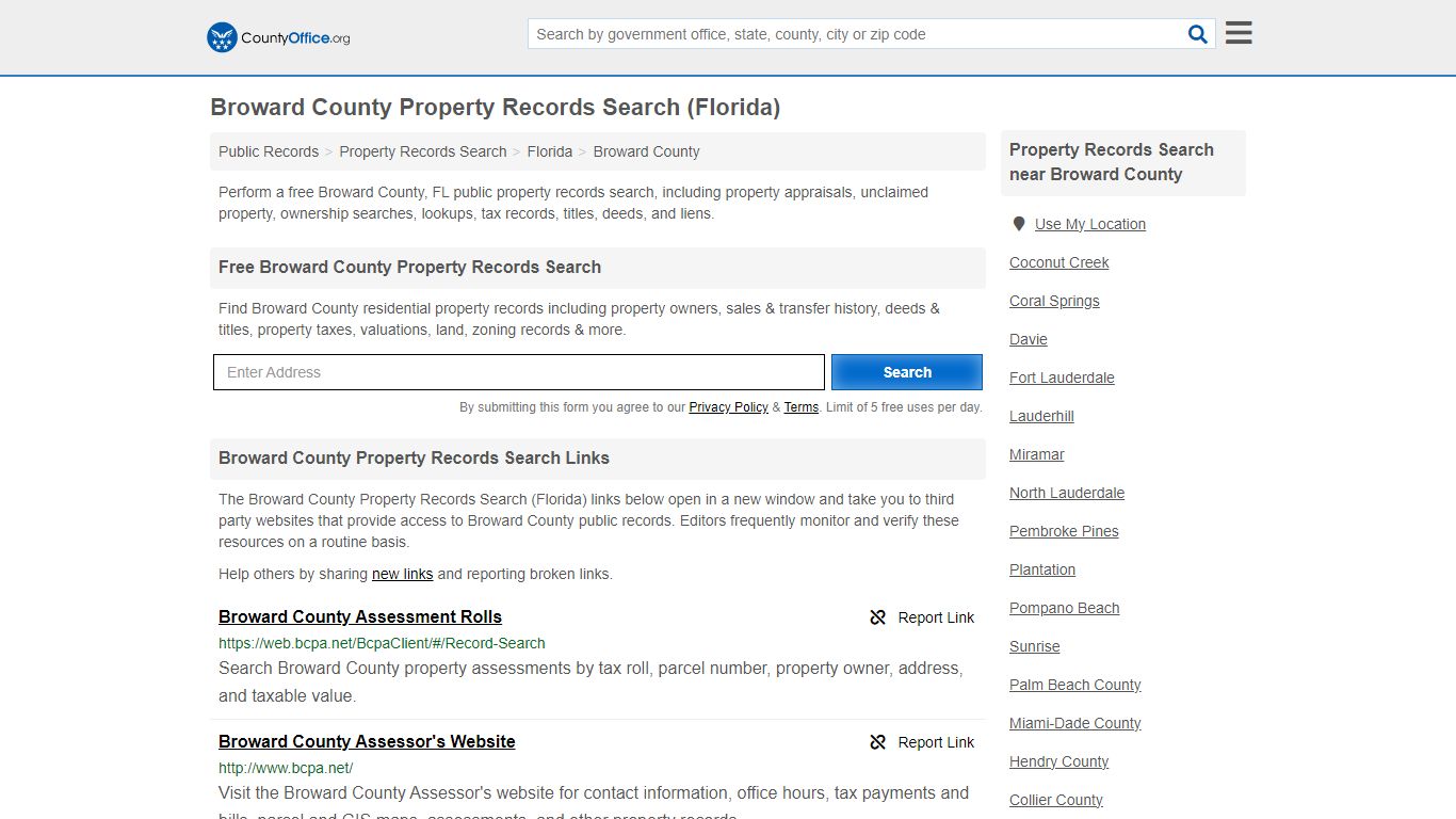 Broward County Property Records Search (Florida) - County Office